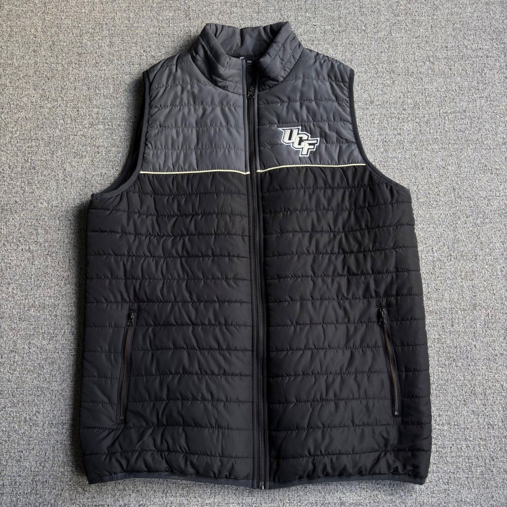 UCF Knights Puffer Vest Mens M Black NCAA Football Colosseum Outerwear